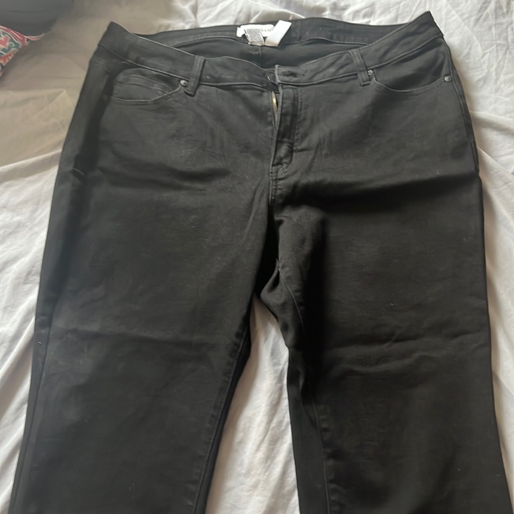 Lane Bryant high-mid rise skinny jeans black